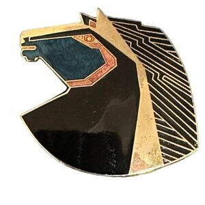 Vintage Laurel Burch Enamel Wild Stallion Horse Gold Tone pendant